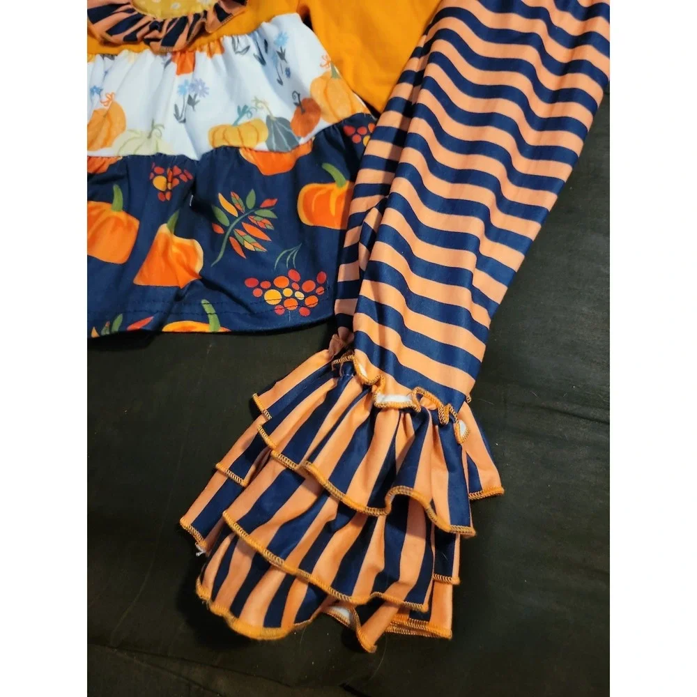 Marie nicole boutique outfit pumpkin fall Halloween size XXS 6 12 months